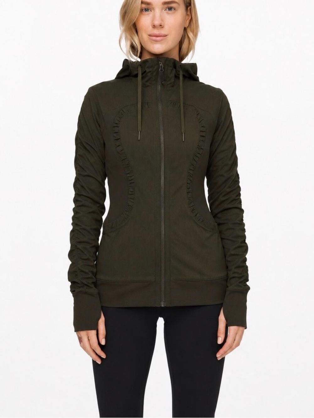 Lululemon Dance Studio Jacket Dark Olive Size 6 NWT Reversible
